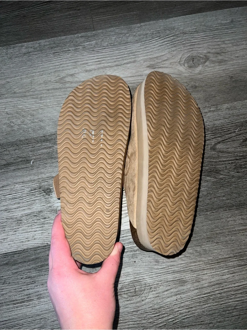 Madden NYC Tan Suede Slide with Silver Buckle
